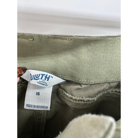 Duluth Trading Co Womens Olive Green Chino Cargo Joggers Size 16 Outdoors Hiking - Picture 7 of 8